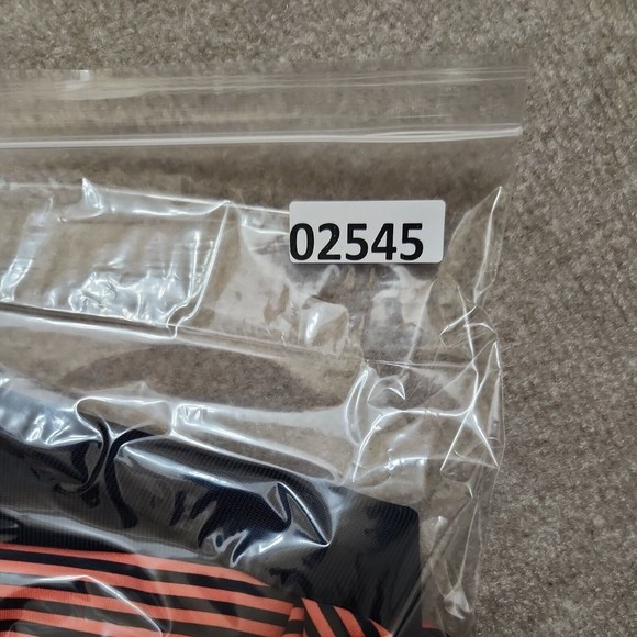 Footjoy FJ Golf Polo Shirt Mens Large Blue Peach Striped Performance Stretch - Picture 8 of 8